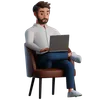 Man works in modern chair