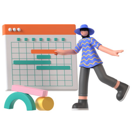 Manager designs Timeline Workflow  3D Icon