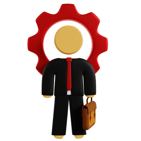 Managerial Gear Integration  3D Icon