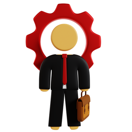 Managerial Gear Integration  3D Icon