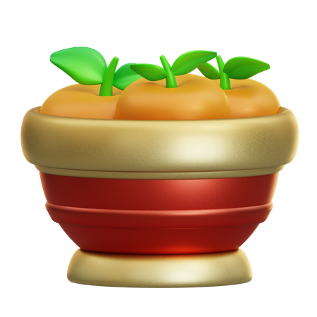 Mandarinen Topf  3D Icon