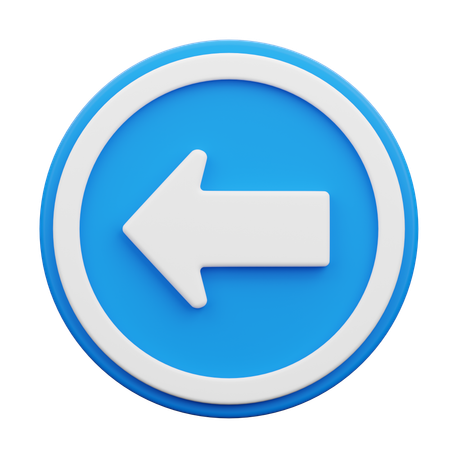 Mandatory Turn Left  3D Icon