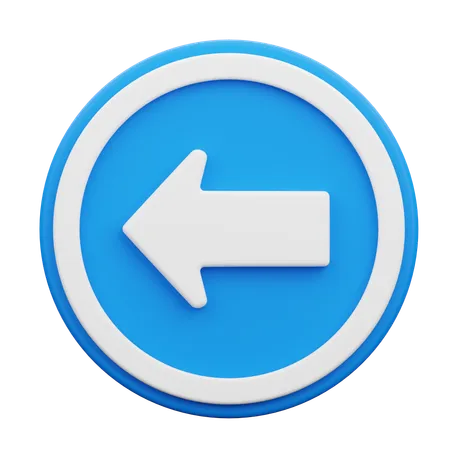 Mandatory Turn Left  3D Icon