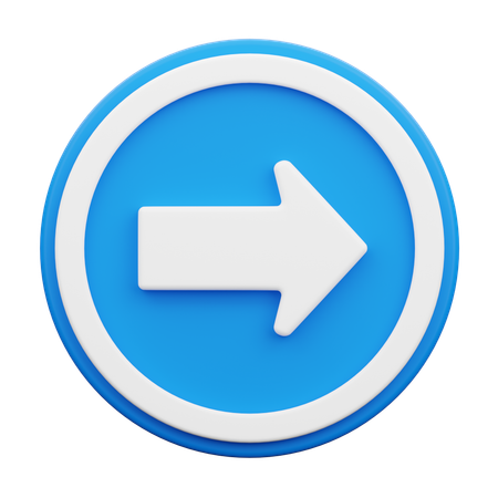 Mandatory Turn Right  3D Icon