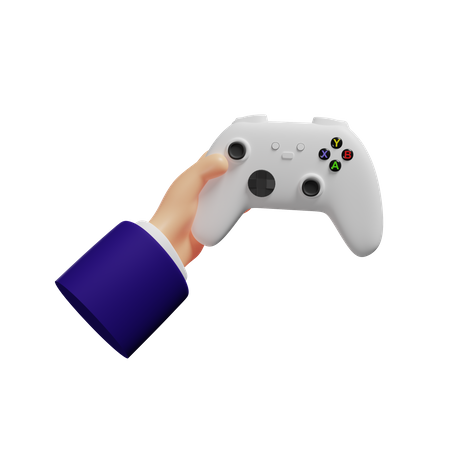 Controlador de juego en la mano  3D Illustration