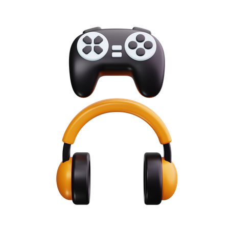 Manette de jeu avec casque  3D Icon