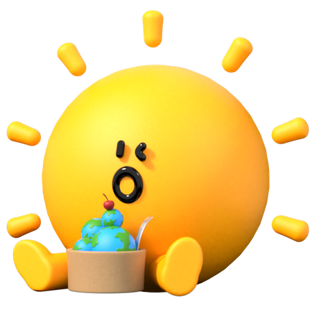 Manger de la glace au soleil  3D Icon