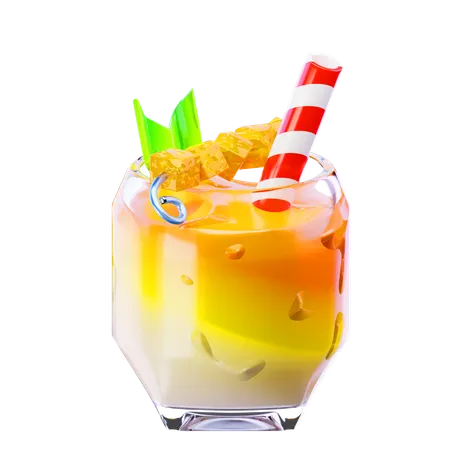 Mango Juice Icon 3 D Icon Drink Isolated On Transparent Background 3 D Illustration High Resolution 3D Icon