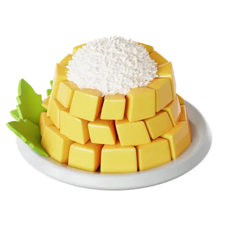 Klebreis mit Mango  3D Icon