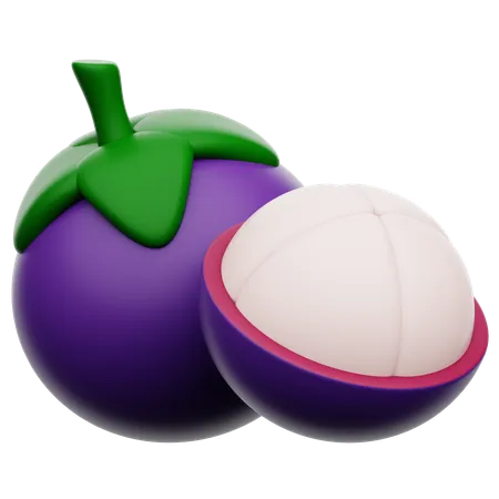 Mangostán  3D Icon