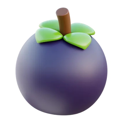 Mangosteen Fruit 3 D Icon 3D Icon