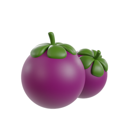 Mangosteen  3D Illustration