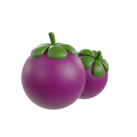 Mangosteen  3D Illustration