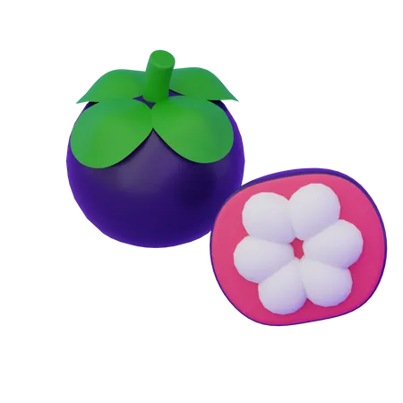 Mangosteen  3D Illustration