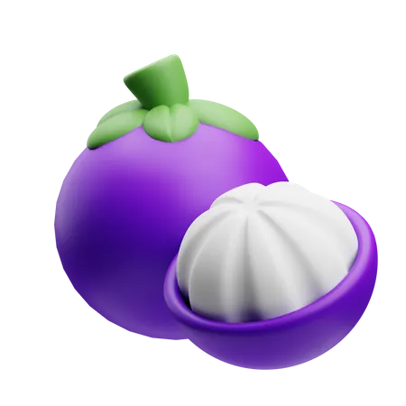 Mangosteen  3D Illustration