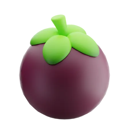 Mangosteen Fruit 3 D Illustration 3D Icon
