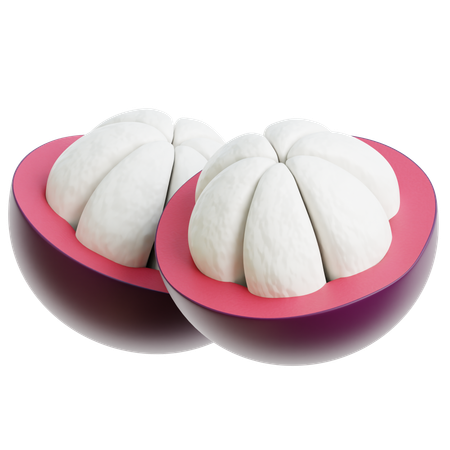Mangosteen Sliced  3D Icon