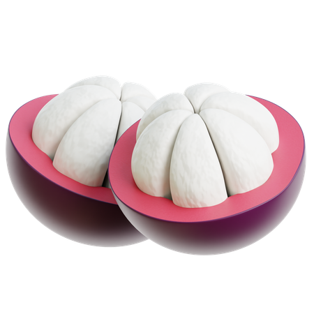 Mangosteen Sliced  3D Icon