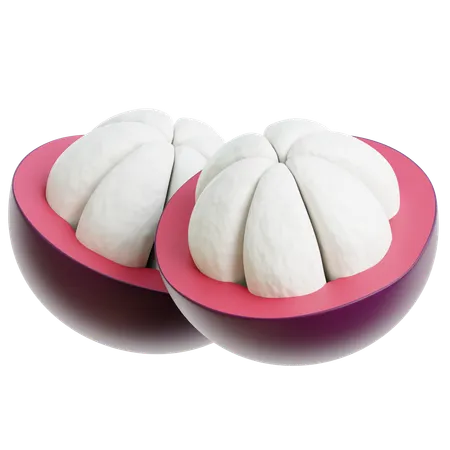 Mangosteen Sliced  3D Icon