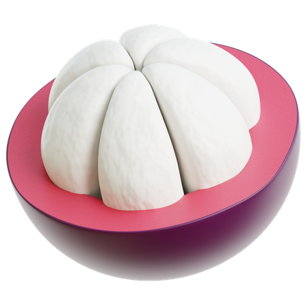 Mangosteen Sliced  3D Icon