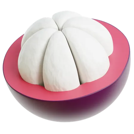 Mangosteen Sliced  3D Icon
