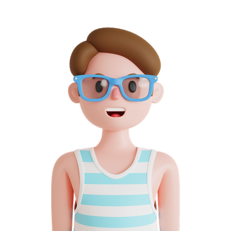 Mann-Avatar mit Brille  3D Illustration