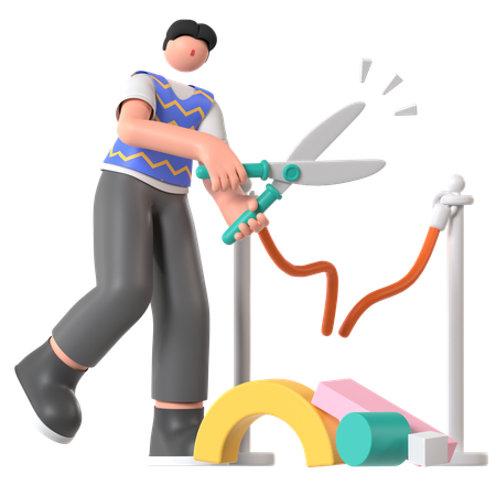 Mann bei der großen Eröffnung  3D Icon