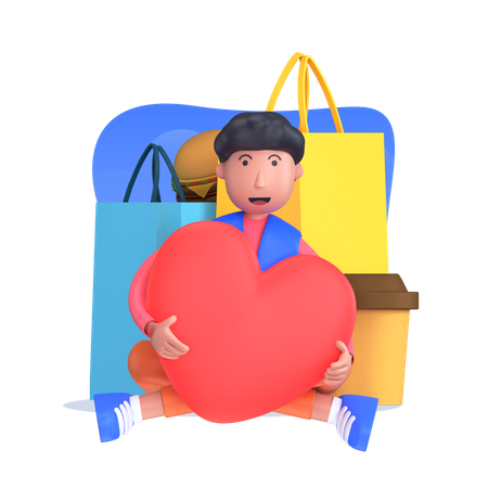 Mann beim Festival-Shopping  3D Icon