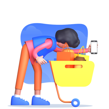 Mann beim Online-Shopping  3D Icon