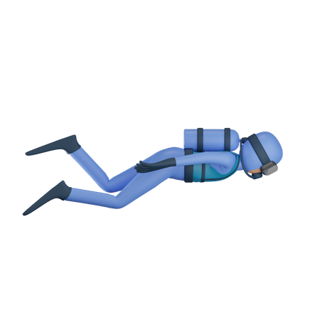 Mann beim Tauchen  3D Icon