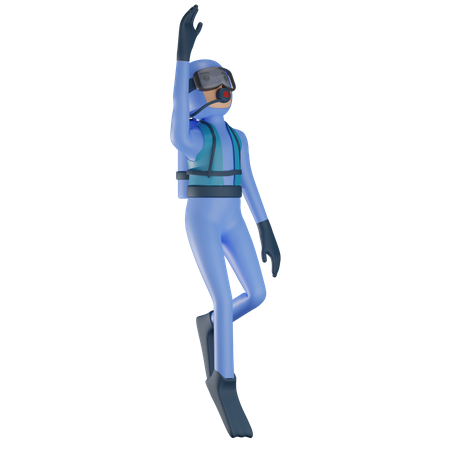 Mann beim Tauchen  3D Icon