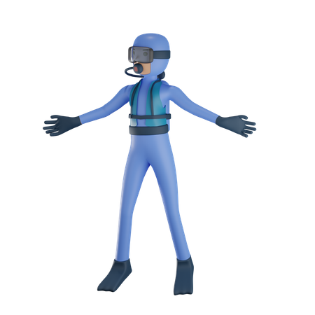 Mann beim Tauchen  3D Icon