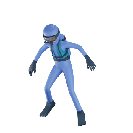 Mann beim Tauchen  3D Icon