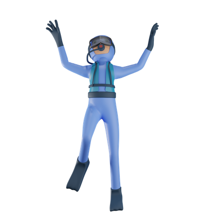 Mann beim Tauchen  3D Icon
