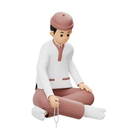 Man Dhikr Gebet  3D Illustration