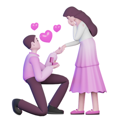 Mann tut Valentinstag  3D Illustration