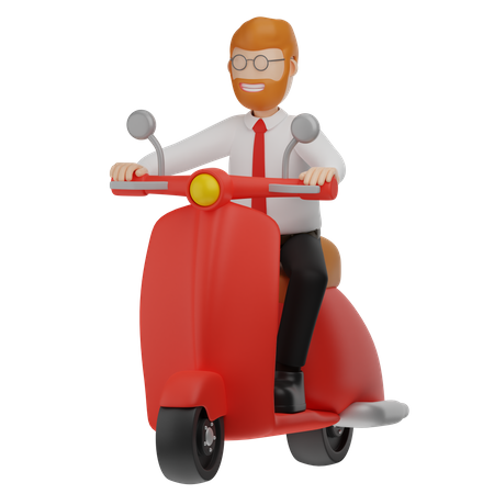 Mann fährt Motorrad  3D Illustration