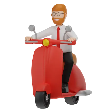 Mann fährt Motorrad  3D Illustration