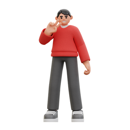 Mann Frieden pose  3D Icon