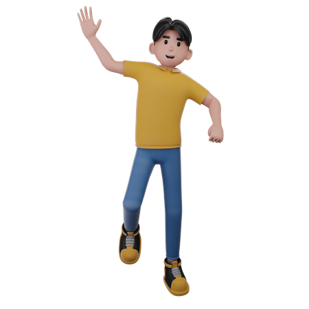 Mann gibt High Five  3D Illustration