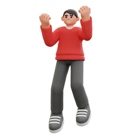 Mann glücklich pose  3D Icon