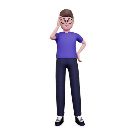 Mann mit Brille  3D Illustration