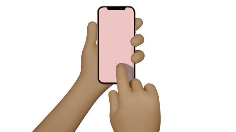 Mann hält Handy mit leerem Bildschirm in der Hand und macht Fotos  3D Icon