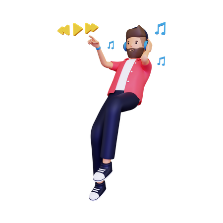 Mann hört Musik  3D Icon