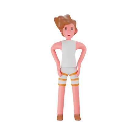 Mann im Urlaub mit Shorts  3D Icon