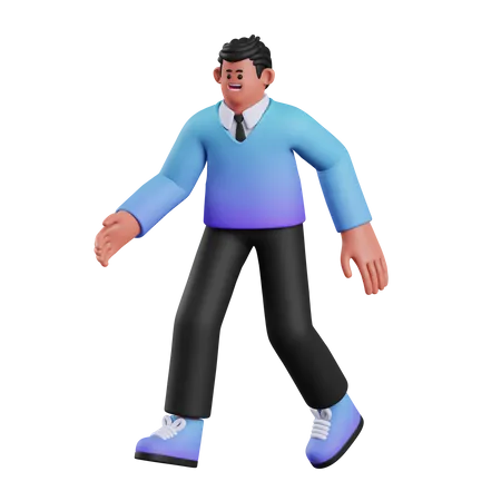 Mann in Gehpose  3D Illustration