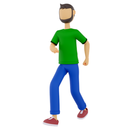 Mann in Gehpose  3D Illustration