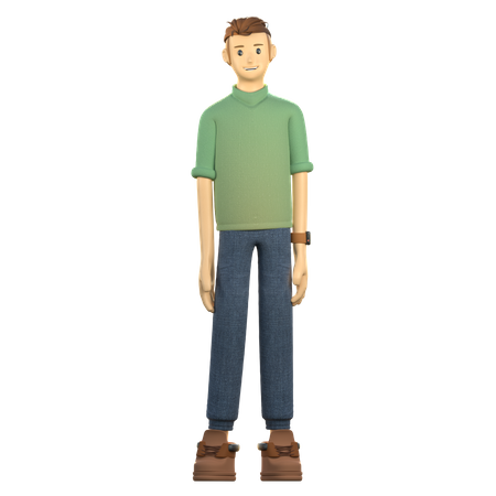 Mann in stehender Pose  3D Illustration