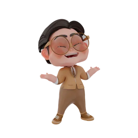 Mann lacht laut  3D Illustration