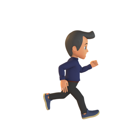 Mann läuft Pose  3D Illustration